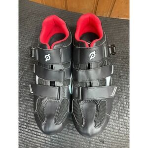peloton spin bike cycling shoes black and red/clamp and cleat size 43 M10 W12